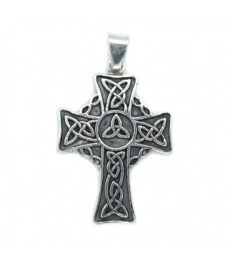 PE001408  Handmade Genuine Sterling Silver Pendant Celtic Cross Solid Hallmarked 925